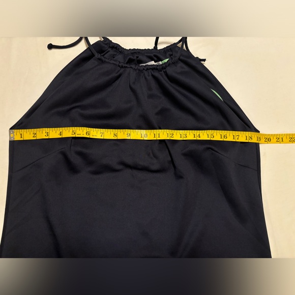 Gretchen Scott blue tie at shoulder tank, L - Picture 4 of 8